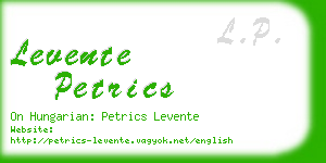 levente petrics business card